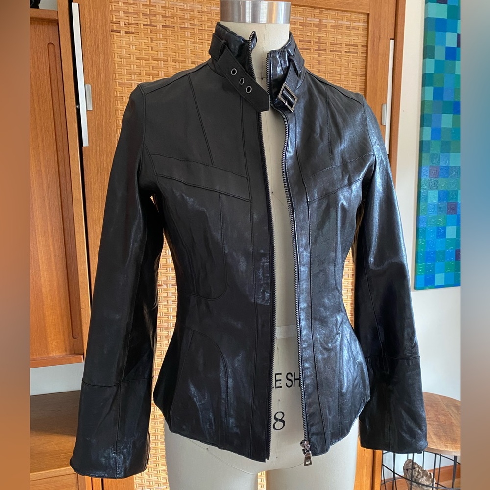 Black leather jacket